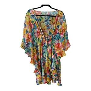 Bleu Rod Beattie Multicolor Tropical Kimono